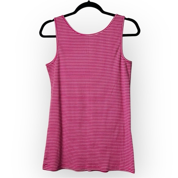 George Pink and White Striped Tank Top 1X - Picture 2 of 5